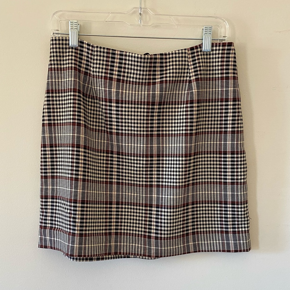 H&M Houndstooth A-line Skirt